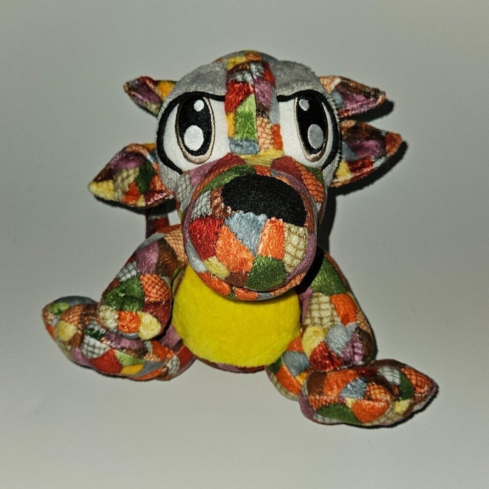 Handmade? Dog? Dragon? Plush 8" Stuffed Animal Toy Patchwork Pattern Fabric
